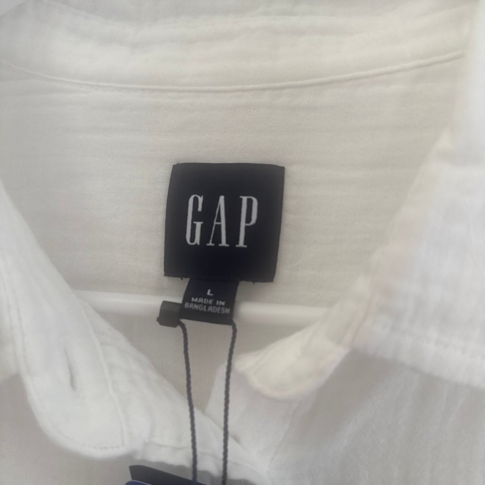 GAP Women’s White Collared Shirt Large - Picture 3 of 5